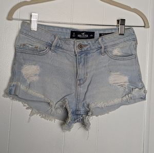 Hollister Distressed Light Wash Jean Shorts 0